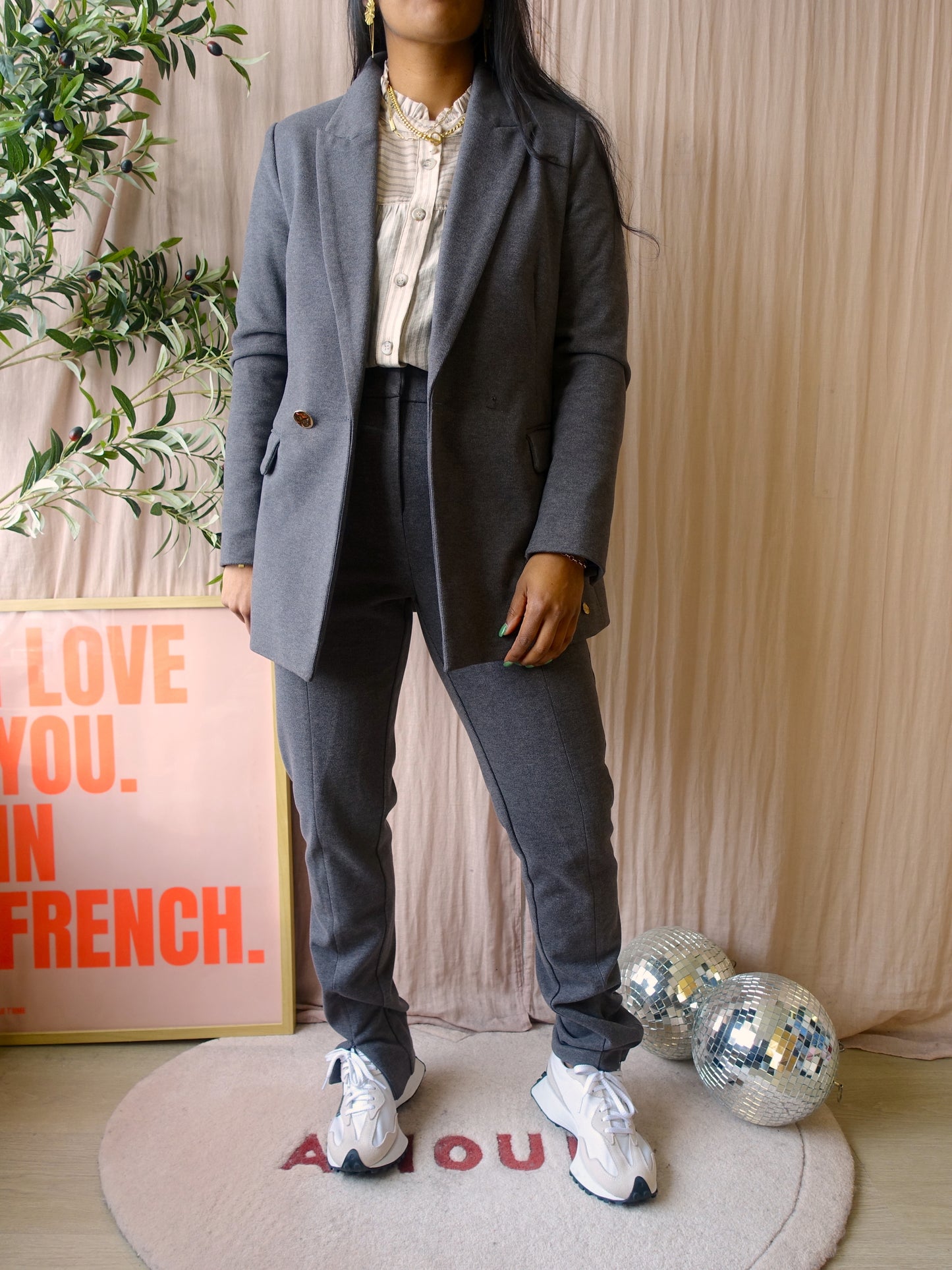 Harper & Yve co-ord suit (blazer + broek) kenza platinum grey