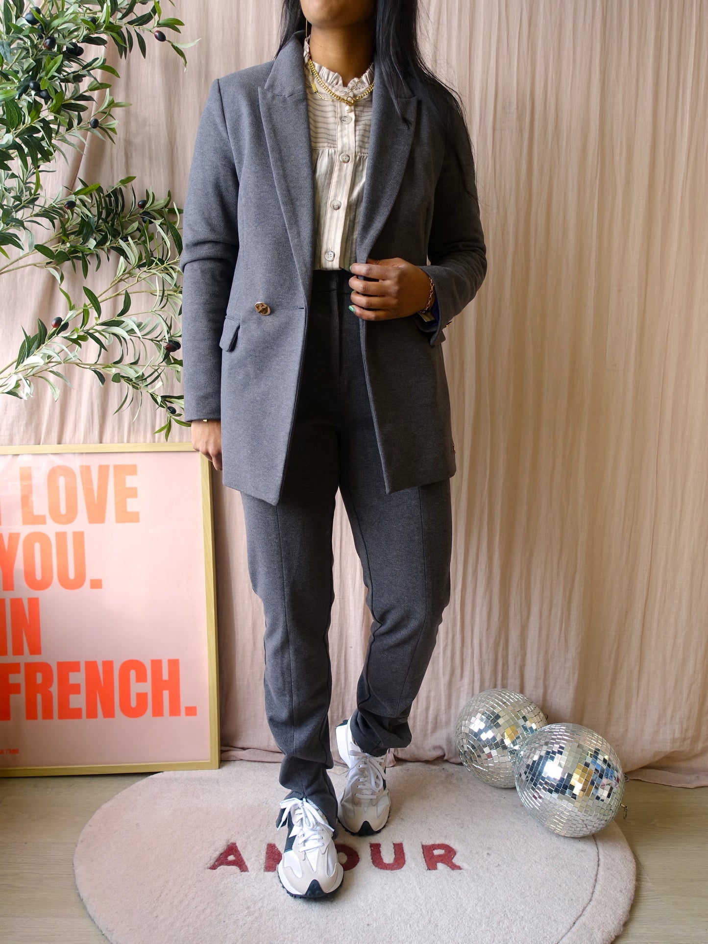 Harper & Yve co-ord suit (blazer + broek) kenza platinum grey