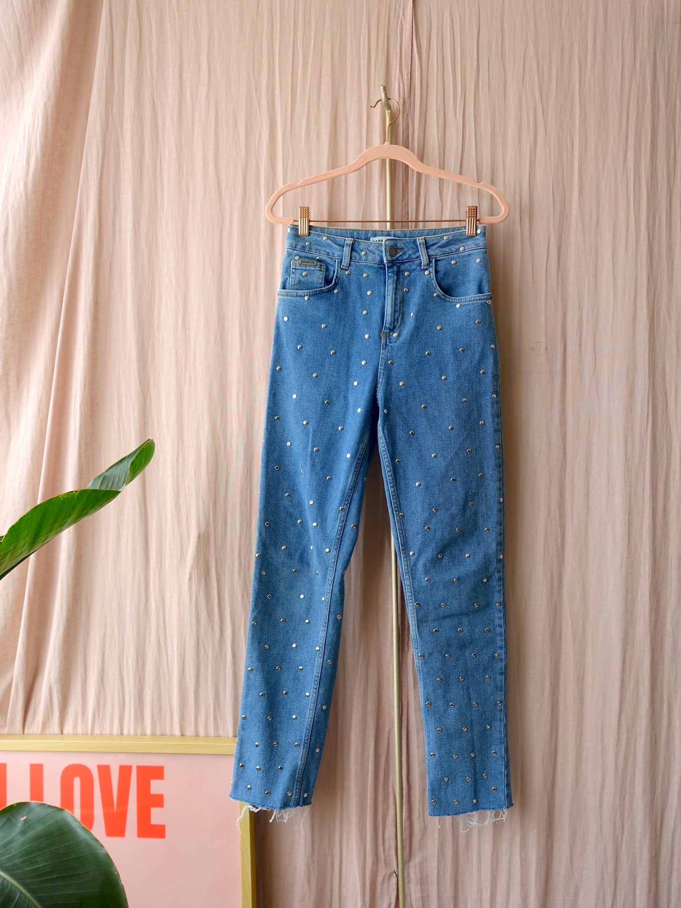 Harper & Yve studs high waist stretch jeans