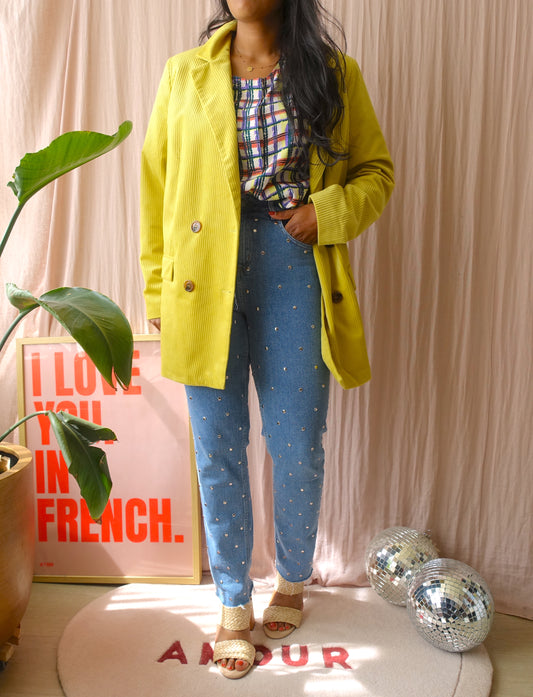 Lora corduroy blazer mustard yellow