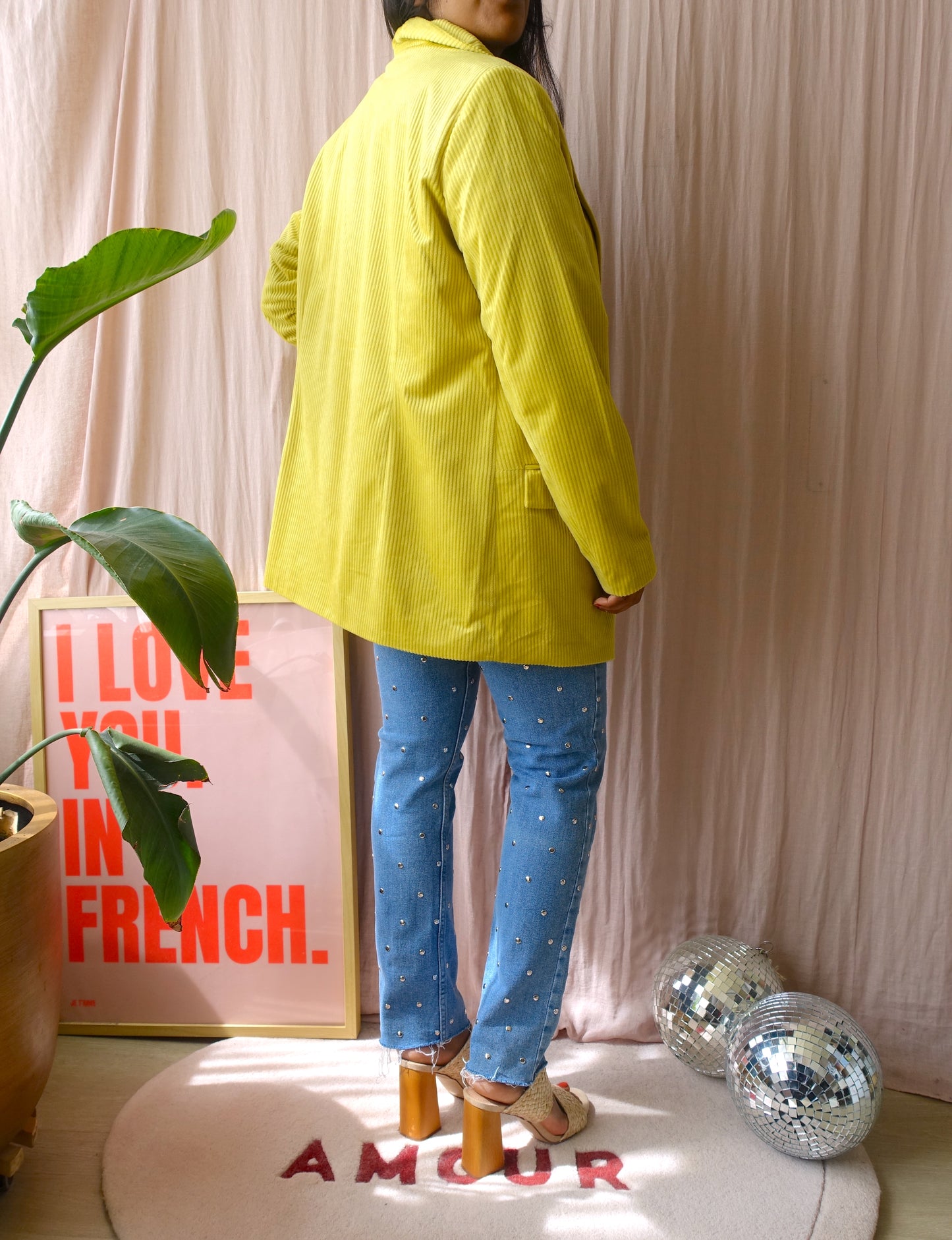 Lora corduroy blazer mustard yellow