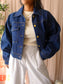 Haute L'Amitié herring crop denim jacket dark indigo