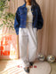 Haute L'Amitié herring crop denim jacket dark indigo