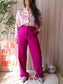 Helena Hart travel quality comfort wide leg magenta