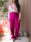 Helena Hart travel quality comfort wide leg magenta