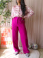 Helena Hart travel quality comfort wide leg magenta