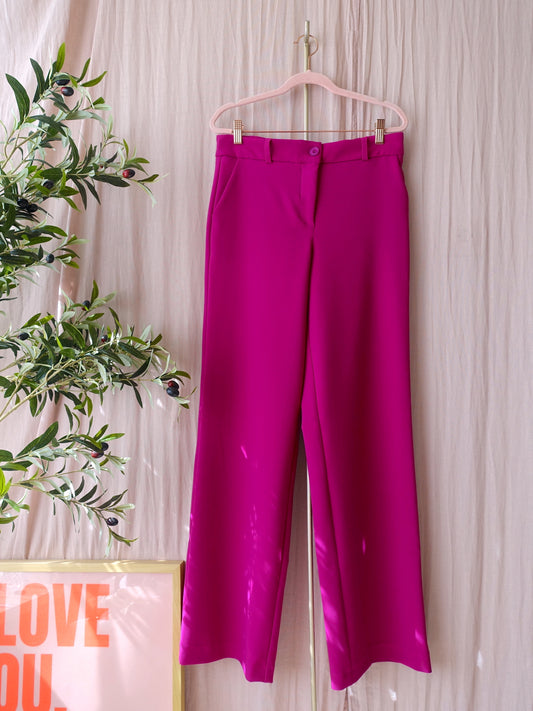 Helena Hart travel quality comfort wide leg magenta