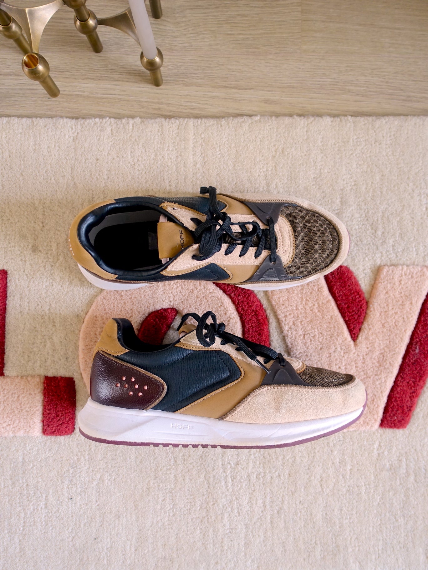 The Hoff Brand noord lederen sneakers camel & coffee