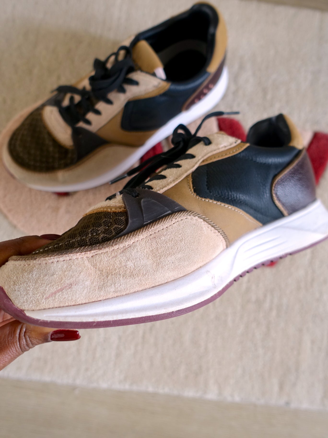 The Hoff Brand noord lederen sneakers camel & coffee