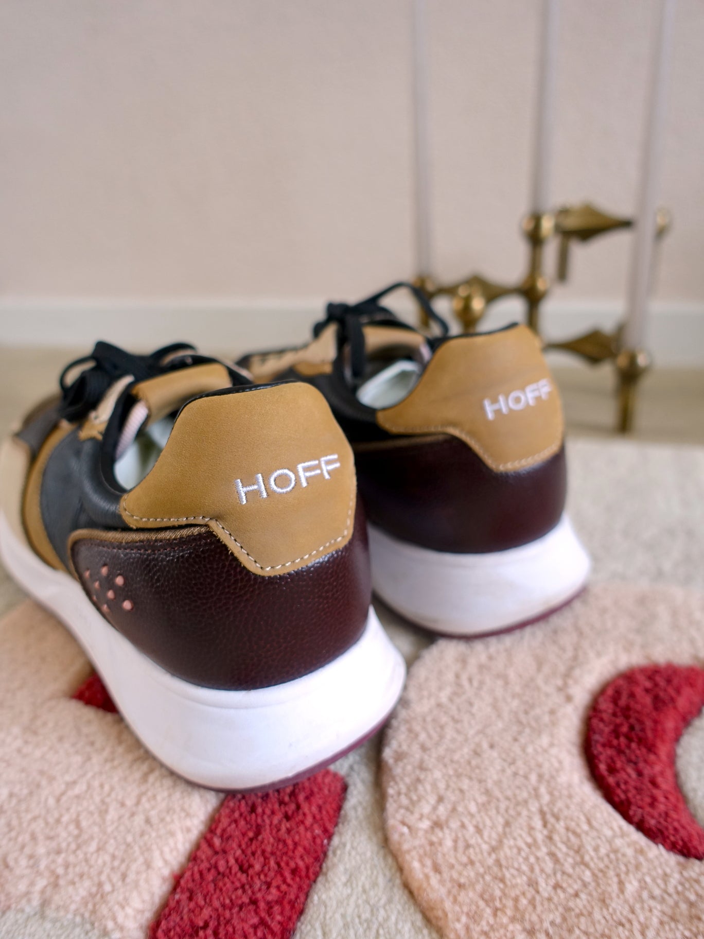The Hoff Brand noord lederen sneakers camel & coffee
