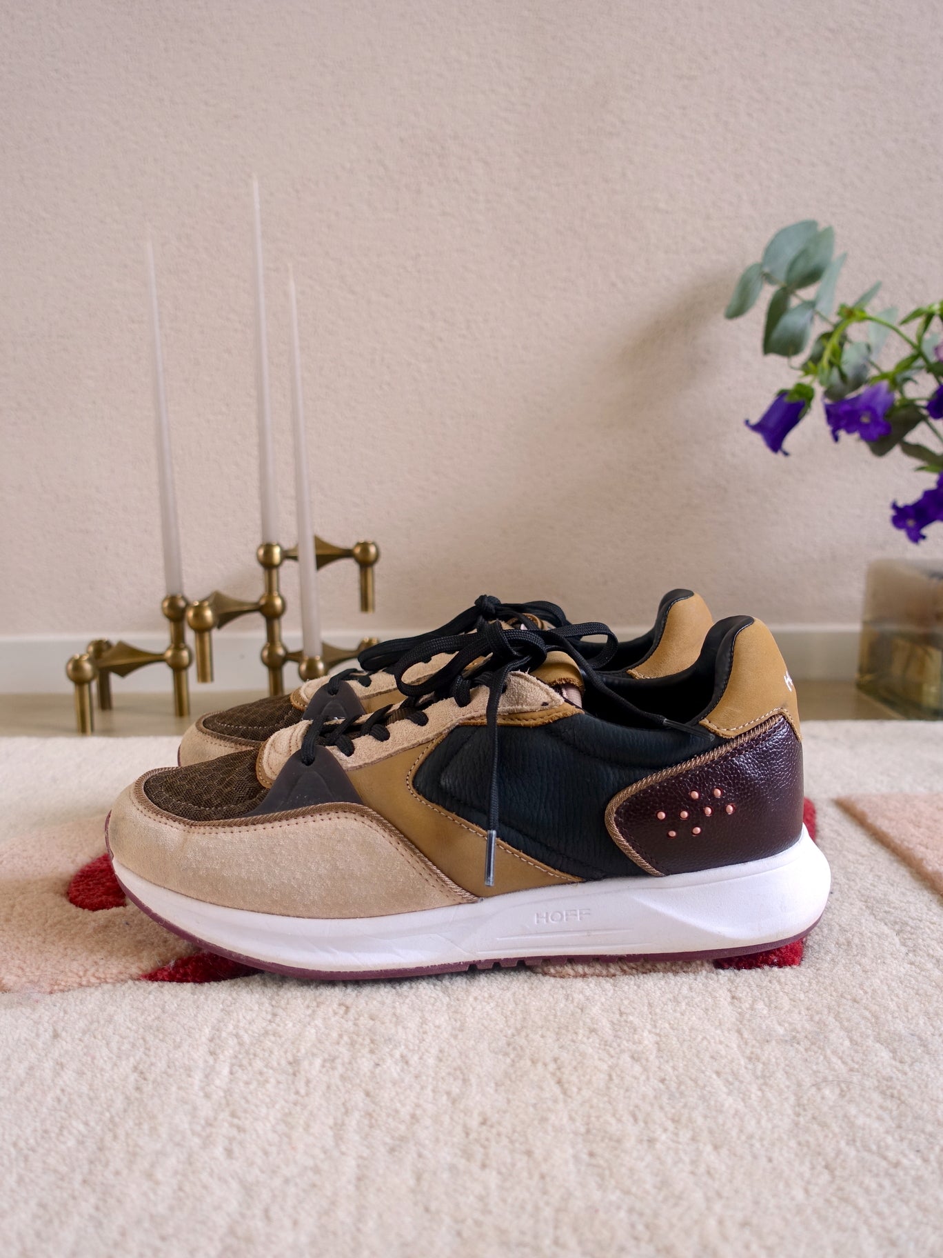 The Hoff Brand noord lederen sneakers camel & coffee