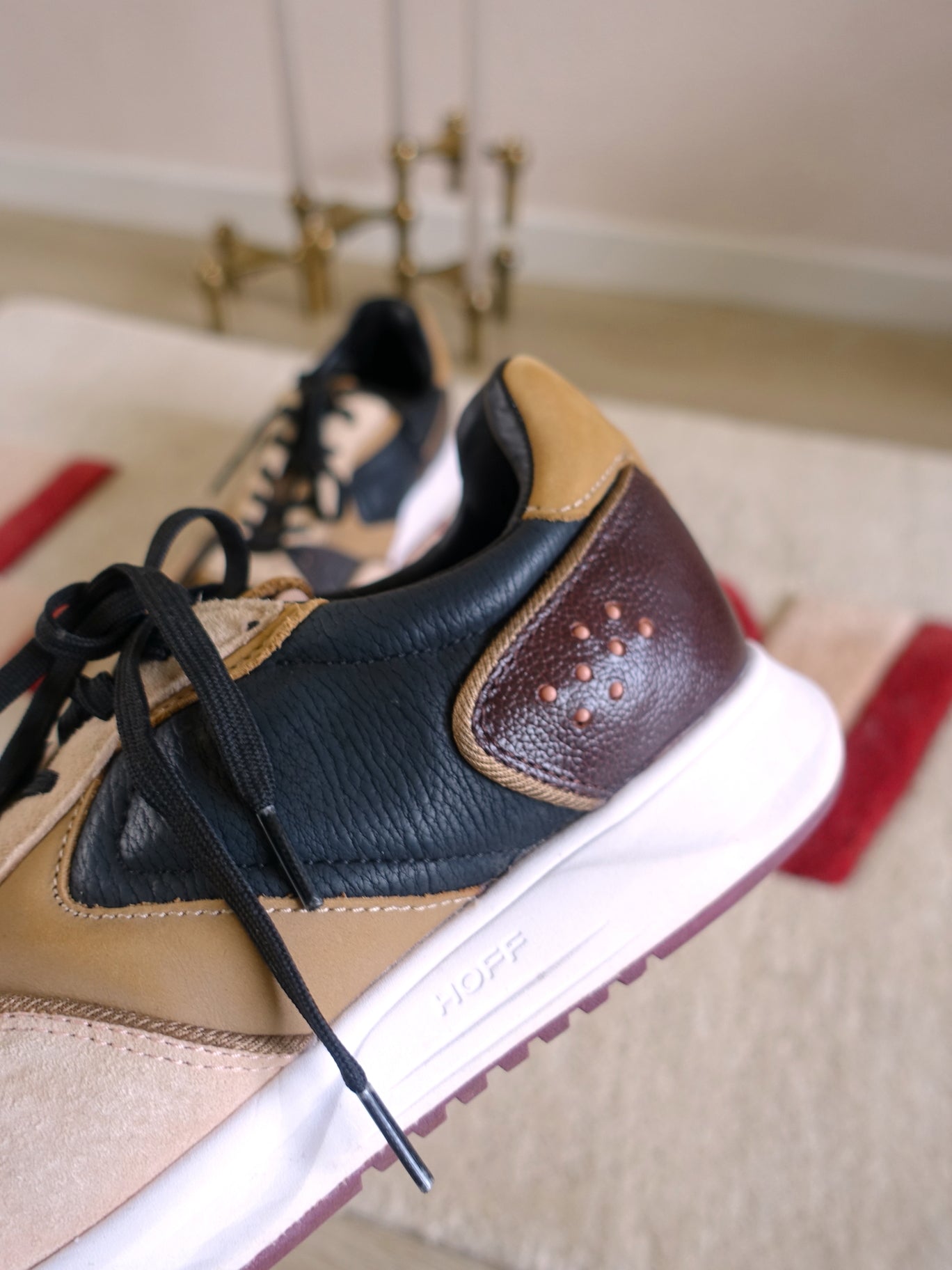 The Hoff Brand noord lederen sneakers camel & coffee