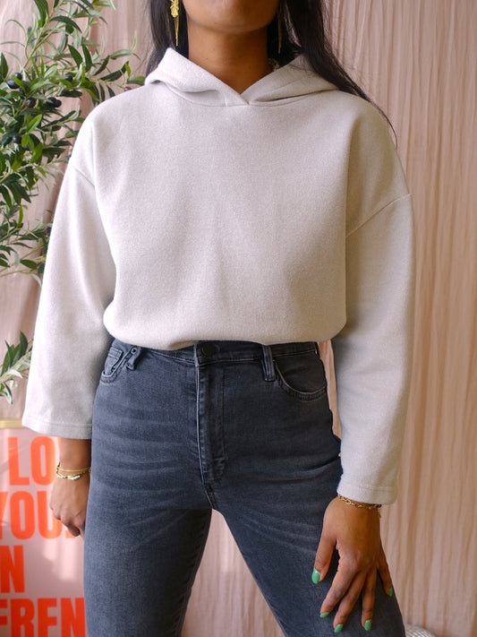 OPUS sweatshirt hoodie glittero pearl grey