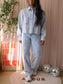 Homage straight leg embroidery detail jeans vintage blue