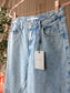 Homage straight leg embroidery detail jeans vintage blue
