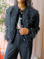 Amen House of Haute fringe bomber jacket zwart