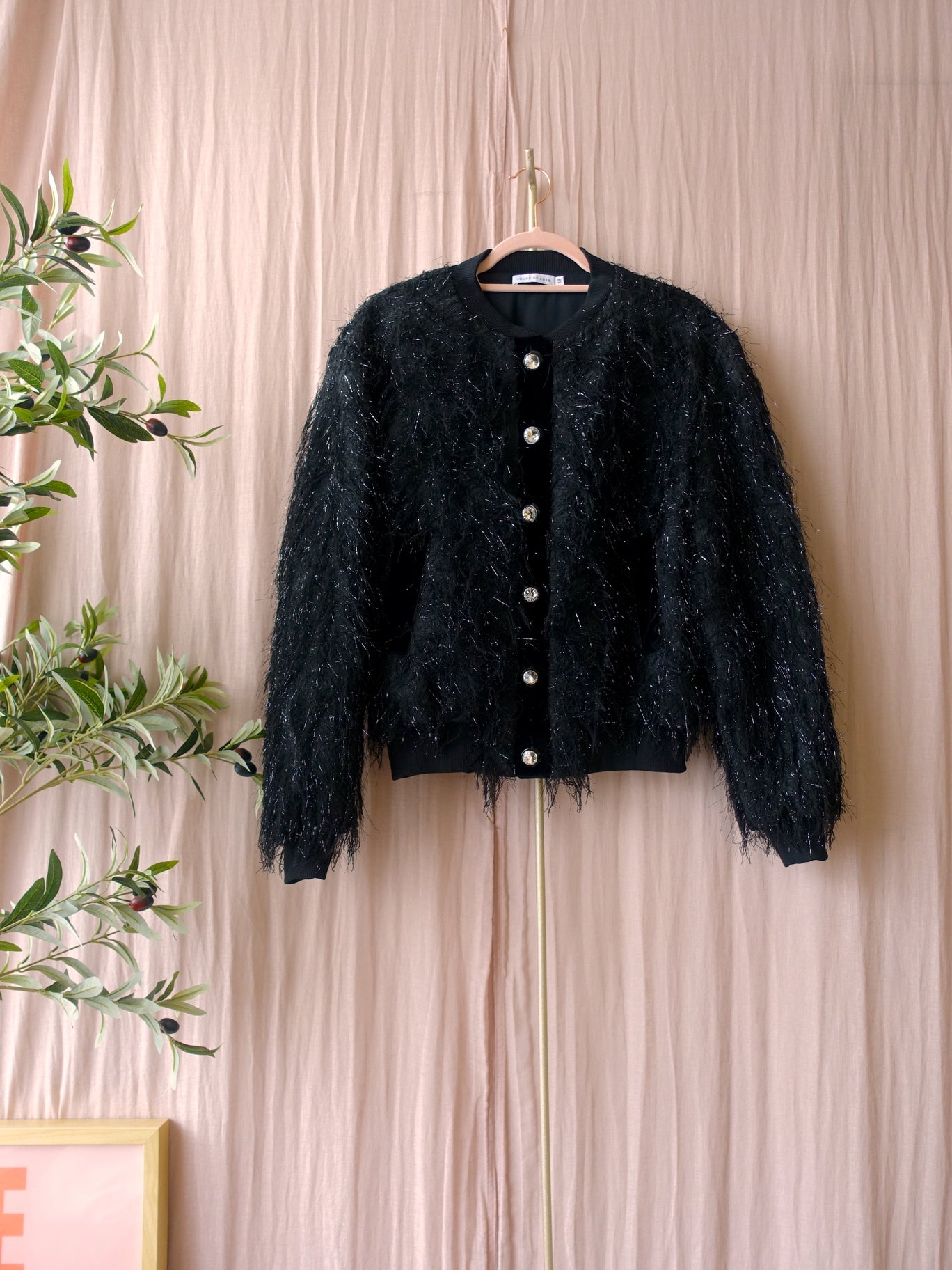 Amen House of Haute fringe bomber jacket zwart