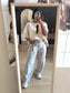 Zara the mid rise full length wide jeans