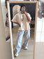 Zara the mid rise full length wide jeans