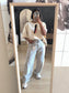 Zara the mid rise full length wide jeans