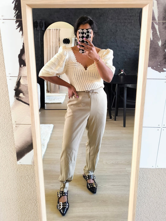 Shoeby city tapered powersuit pants taupe