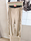 Ulla Popken vegan leather cropped cargo pants sand