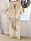 Denim boiler jumpsuit beige