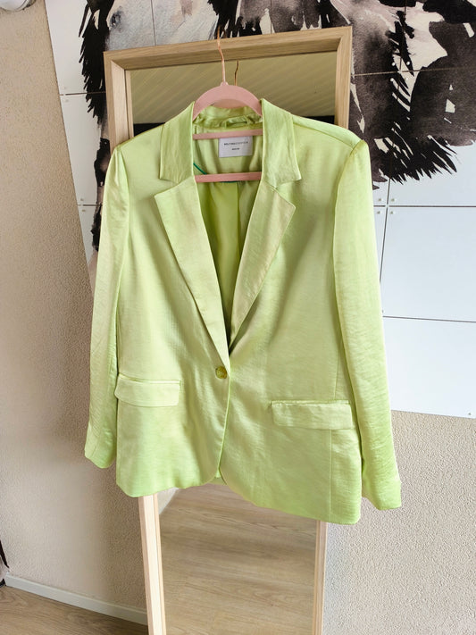 Melting Stockholm satin blazer lime