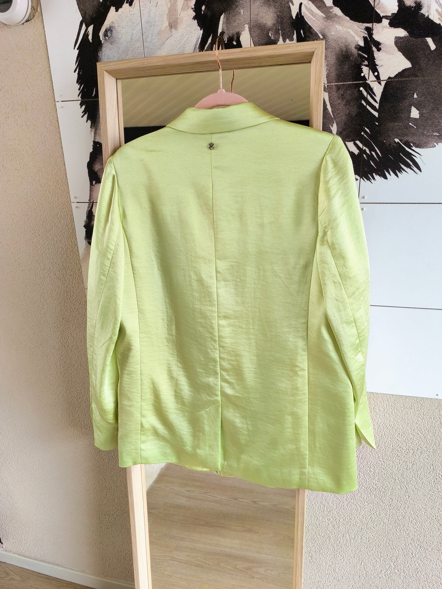 Melting Stockholm satin blazer lime