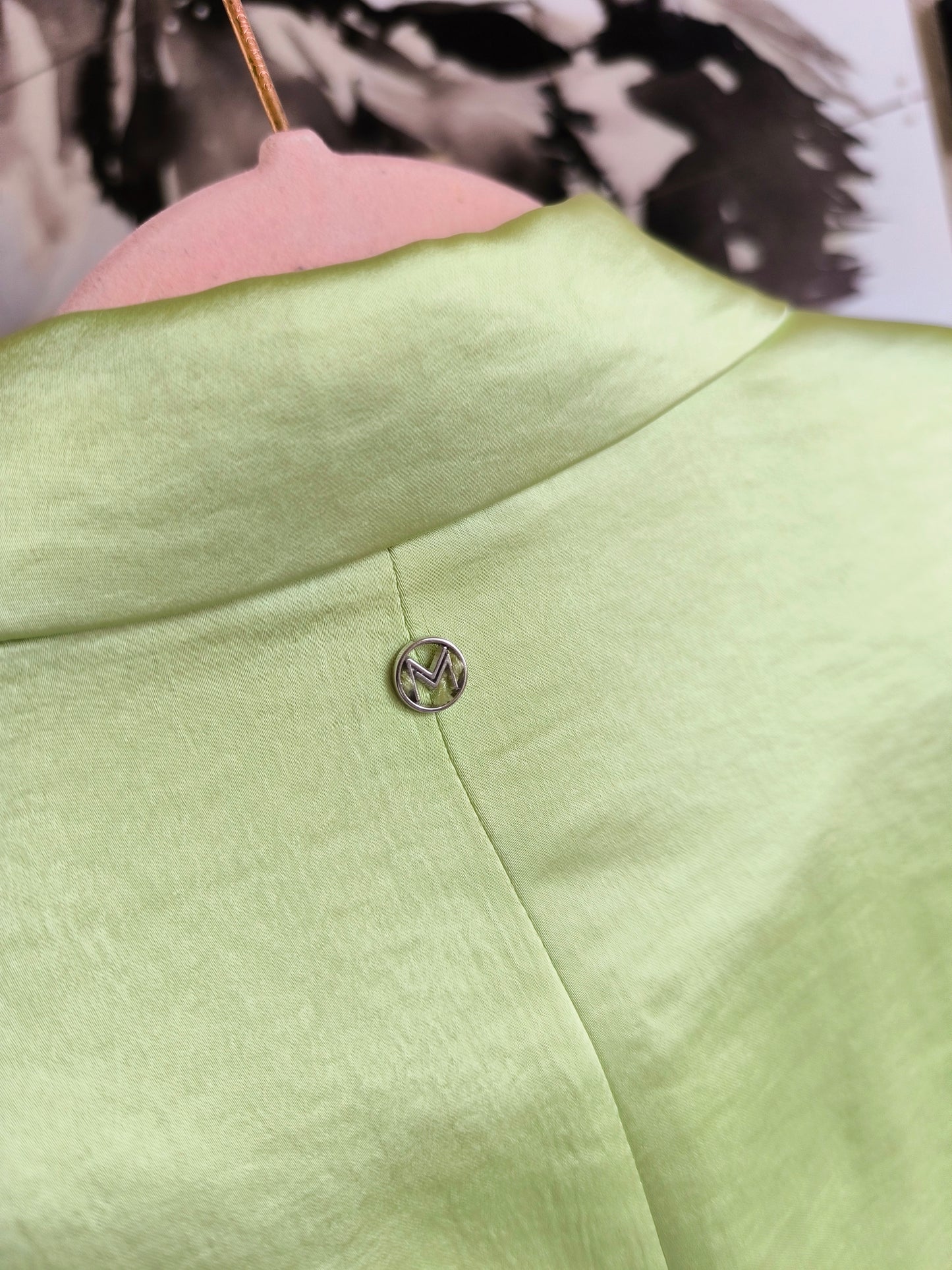 Melting Stockholm satin blazer lime