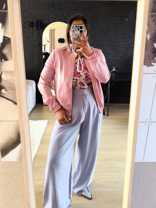 WE satin bomber jacket peony
