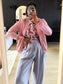WE satin bomber jacket peony