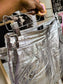 Scotch & Soda premium metallic leather rok zilver