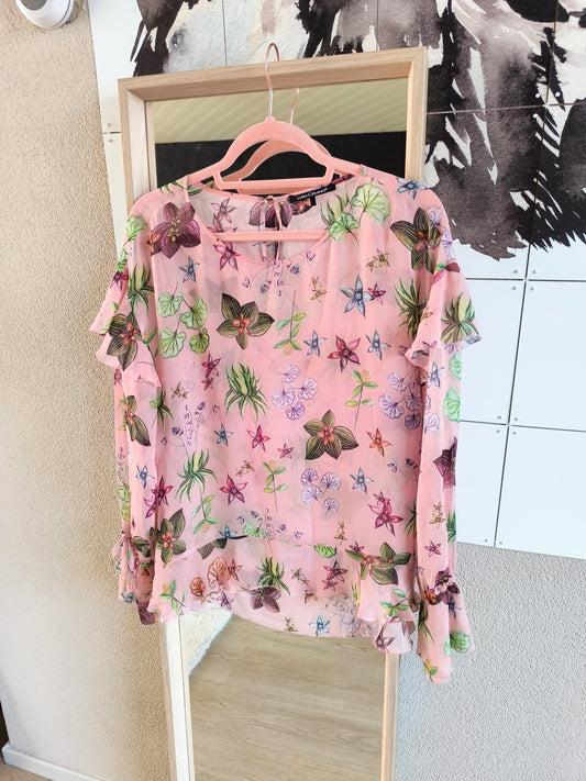 Luisa Cerano 100% silk floral top