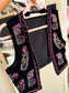 Costes velvet embroidered gilet zwart