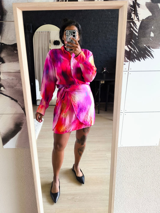 GRATIS BIJ BESTEDING V.A. €100 - Shoeby la tie dye dress marble print