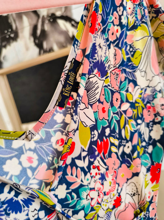 King Louie floral print midi stretch jurk