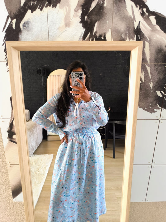 Another Label co-ord set hamptons long island print (blouse + rok)