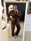 Zara Studio co-ord powersuit cognac (top + broek)