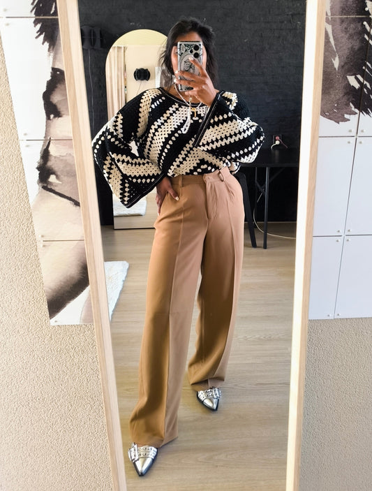 Shoeby fig high waist loose fit pants camel