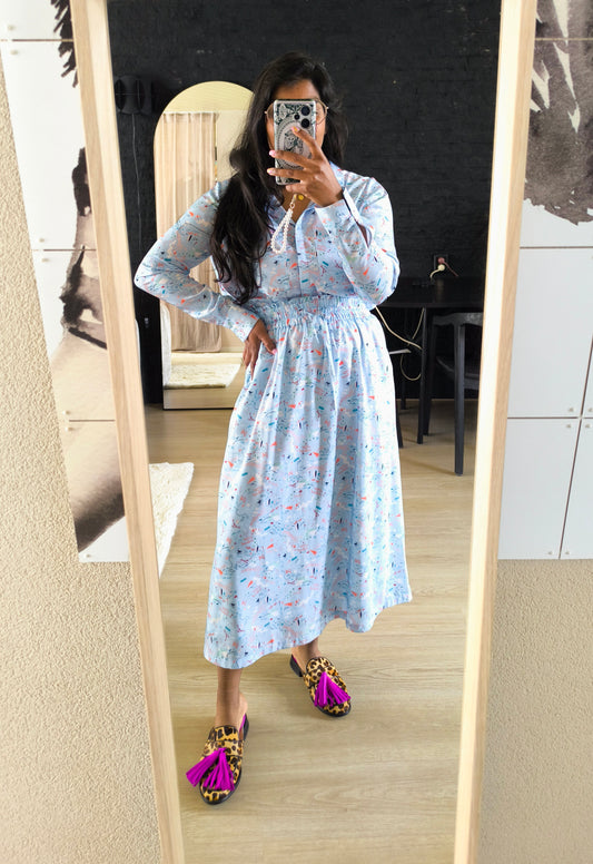 Another Label co-ord set hamptons long island print (blouse + rok)