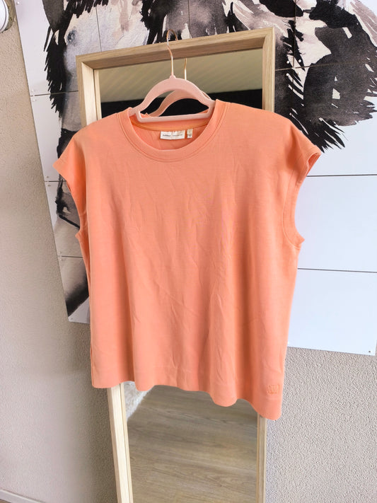 Inwear Issa shoulder padded modal top peach