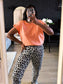 Inwear Issa shoulder padded modal top peach