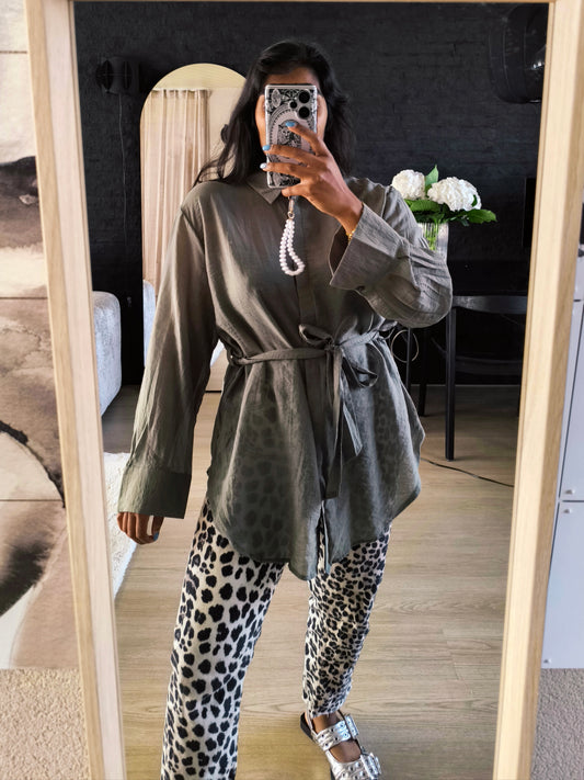 MSCH Marcella oversized lyocell mix blouse army