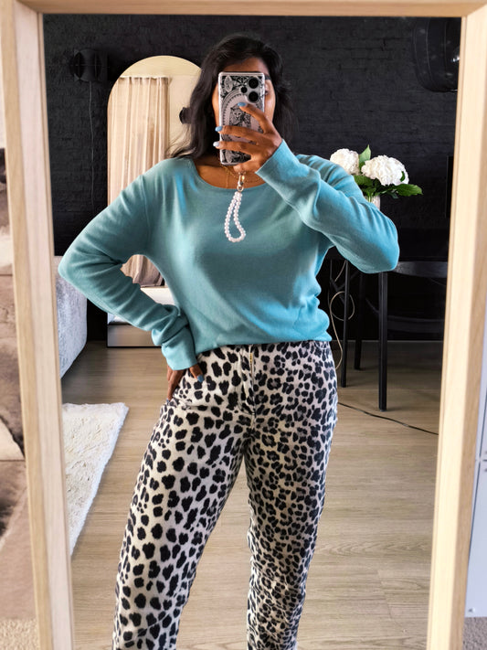 Caroline Biss fine knit longsleeve turquoise