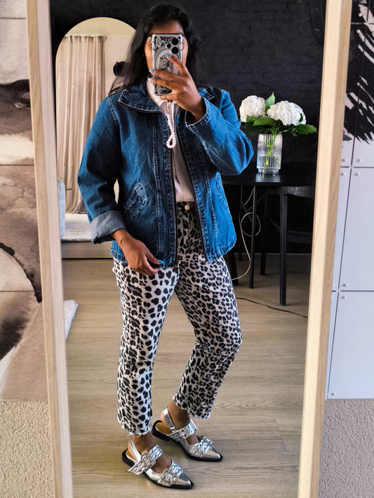 Zhida zip denim jacket indigo