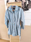 Rigid denim jurk met ceintuur light indigo