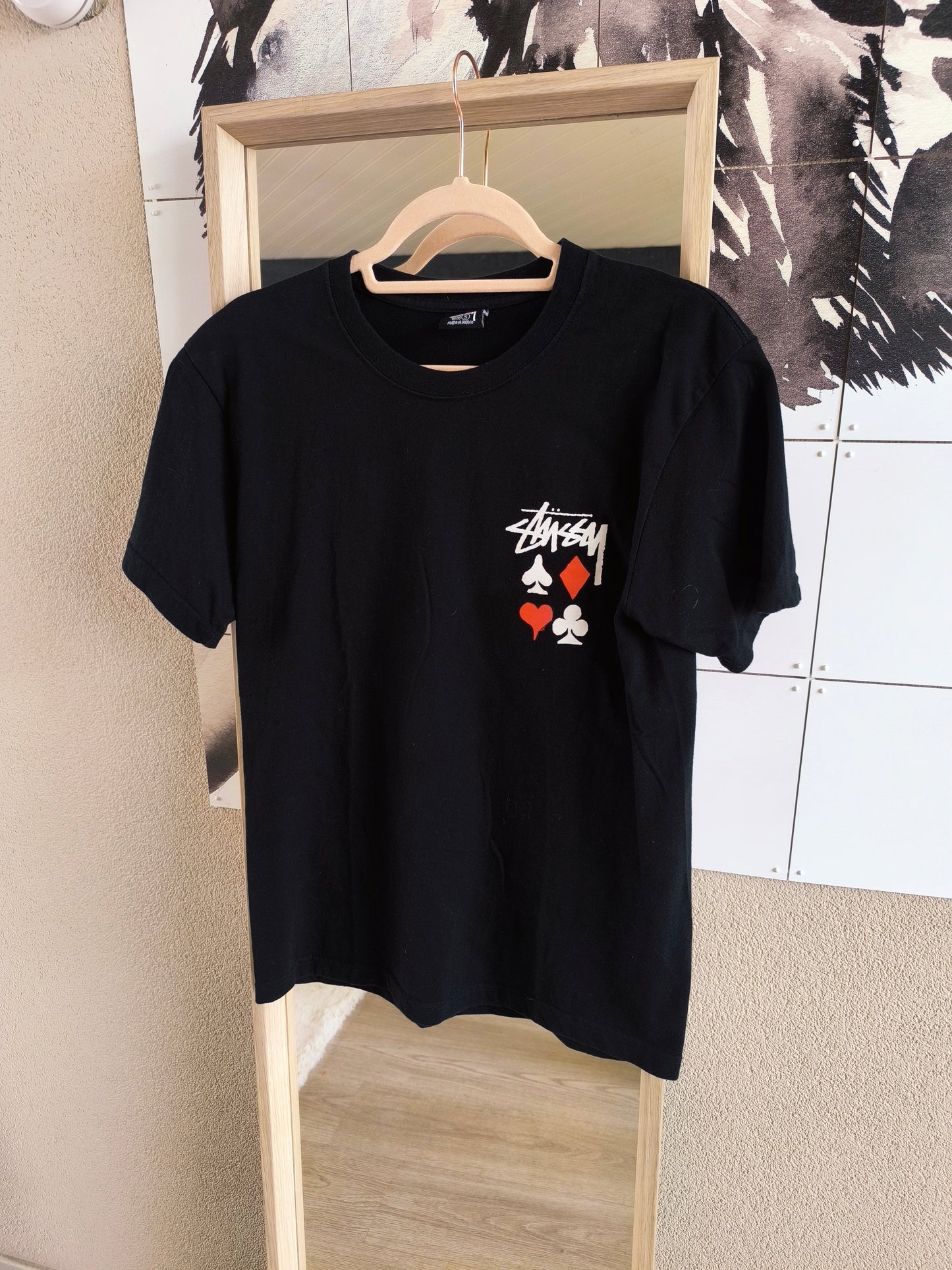 Stüssy backprint play cards tee zwart