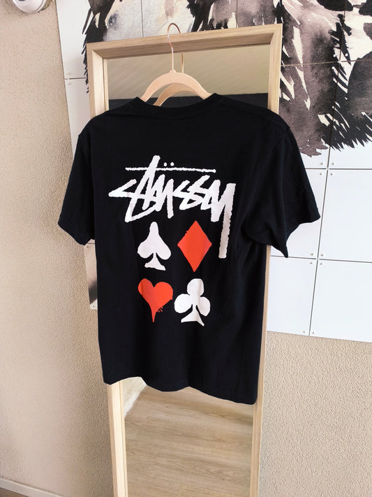 Stüssy backprint play cards tee zwart