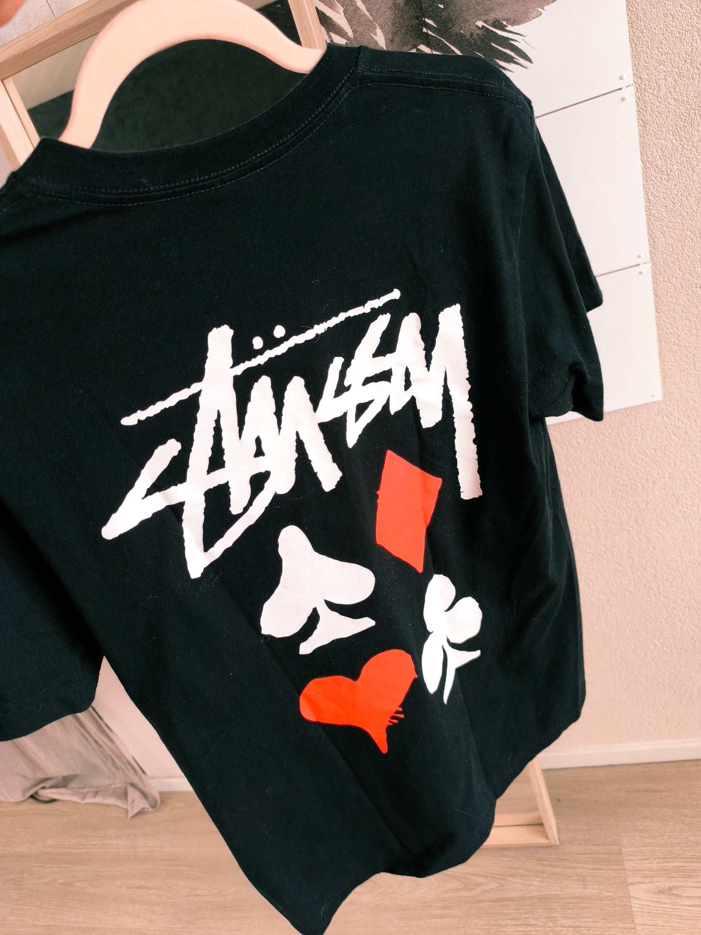 Stüssy backprint play cards tee zwart